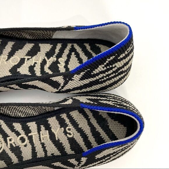 Rothy's The Point Black Zebra Flats Size 5 - Picture 7 of 15